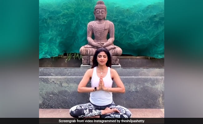 Shilpa Shetty does virbhadrasana can improve focus, balance and stability