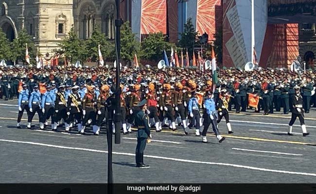 Watch: India's Tri-Service Contingent Marches In Moscow On Victory Day