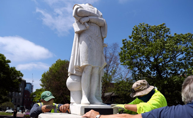 Christopher Columbus Statue Beheaded In Boston Amid Anti-Racism Protests