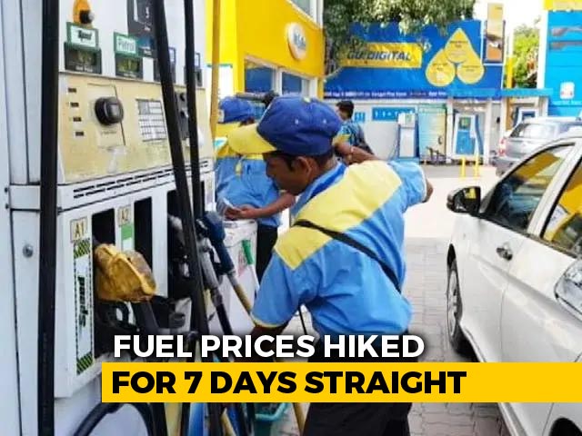 Petrol, Diesel Prices Hiked For Seventh Day In A Row