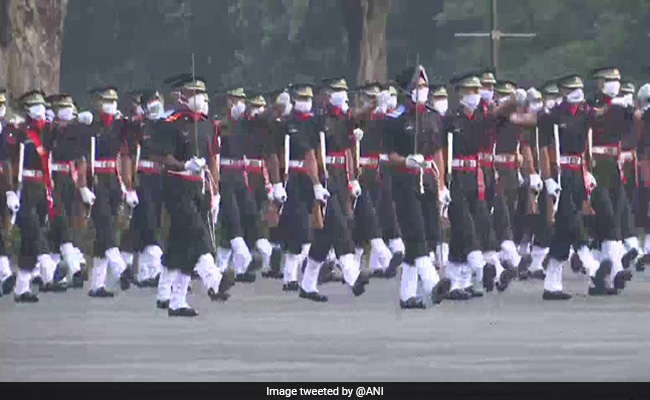 Masks On, Young Officers March At IMA Passing Out Parade Without Parents