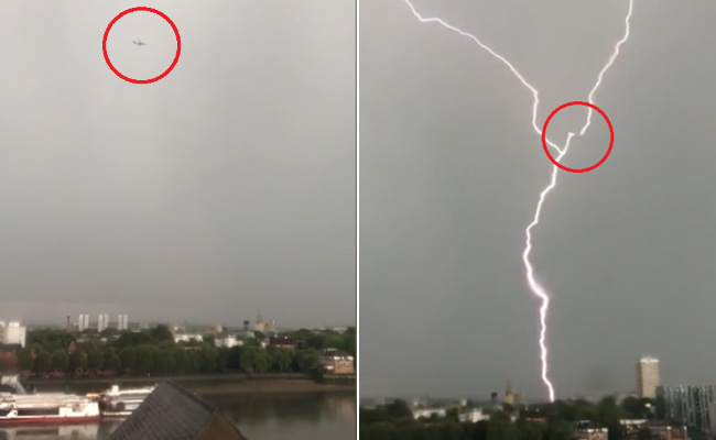 Plane Hit By 3 Lightning Bolts At Once In Shocking Video