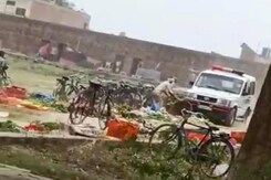 On Camera, UP Cop Crushes Vegetables With Police Car, Reverses Over Them On Camera, UP Cop Crushes Vegetables With Police Car, Reverses Over Them