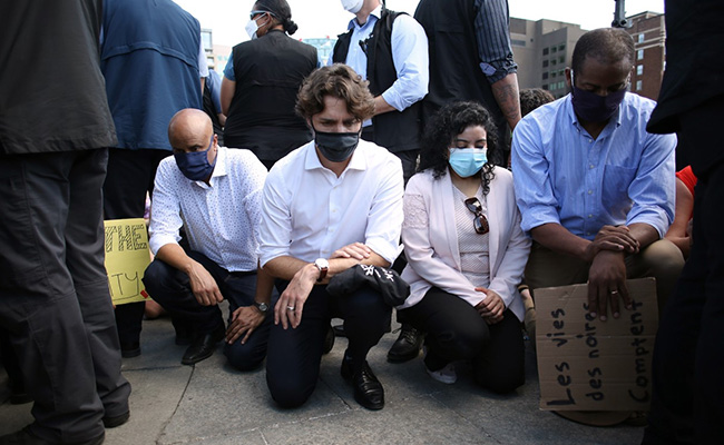 Justin Trudeau Takes A Knee With Canada Protestors For Racial Justice