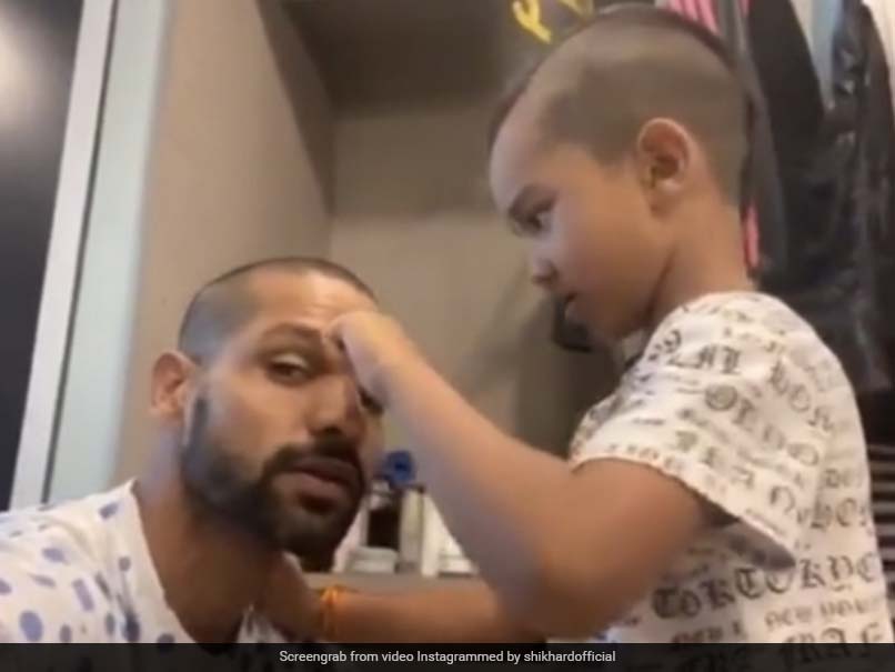 Shikhar Dhawan Gets His Lockdown "Makeup" Done By Son Zoraver. Watch Video