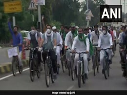 Bihar's RJD Celebrates Foundation Day, Tejashwi Yadav Leads Bicycle Rally Bihar's RJD Celebrates Foundation Day, Tejashwi Yadav Leads Bicycle Rally