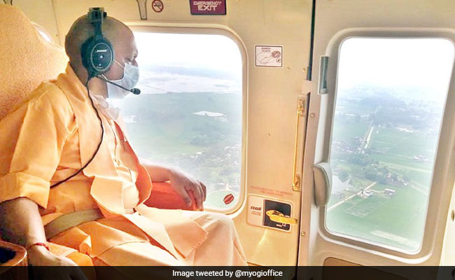 UP Chief Minister Yogi Adityanath Surveys Flood-Hit Areas In Gorakhpur