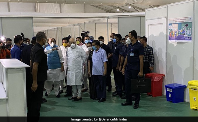Amit Shah, Rajnath Singh Visit Newly-Created 1,000-Bed COVID-19 Hospital