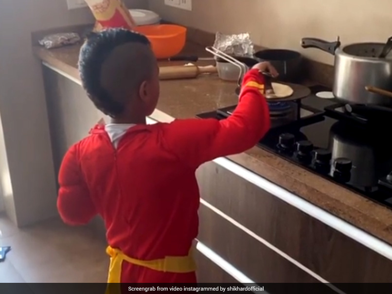 Watch: Shikhar Dhawan Shares Video Of Son Zoraver "Cooking Chapati" In Superhero Costume