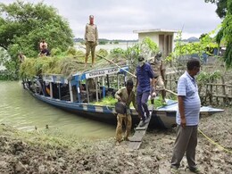 Unprecedented Floods Create Food Shortage For Rhinos In Assam's Pobitora Unprecedented Floods Create Food Shortage For Rhinos In Assam's Pobitora