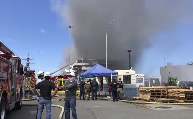 Major Fire Breaks Out On US Navy Ship In California, 11 Sailors Injured: Report
