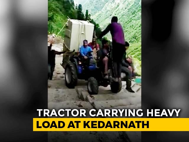 Viral Video: Tractor Hauls Heavy Equipment Up Stairs At Kedarnath | NDTV Beeps