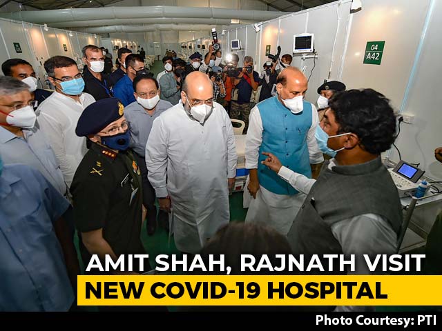 Amit Shah, Rajnath Singh Visit Newly-Created 1,000-Bed COVID-19 Hospital