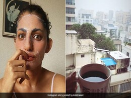 Kubbra Sait Has The Right Idea For Rainy Days With Face Masks And Hot Coffee Kubbra Sait Has The Right Idea For Rainy Days With Face Masks And Hot Coffee