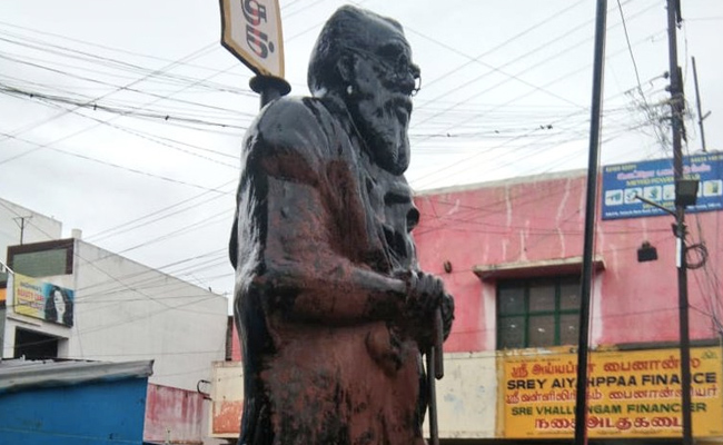 Saffron Paint Thrown On Tamil Rationalist Periyar's Statue In Coimbatore