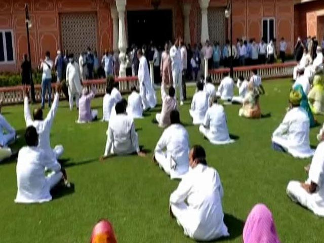 Ashok Gehlot's MLAs, Waiting To Meet Governor, Shout Slogans