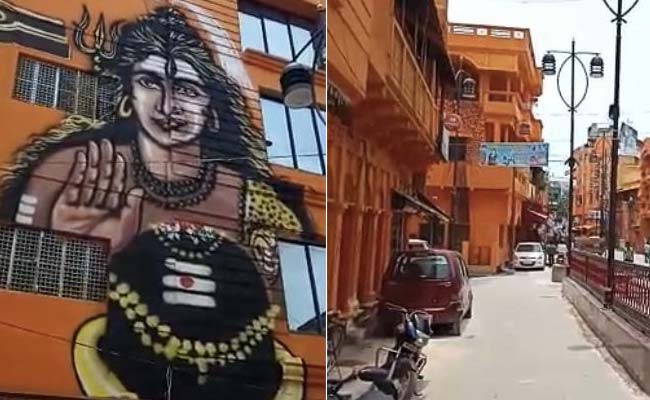 प्रयागराज :  विरोध करने के बाद भी घर पर जबरन की गई भगवा रंग से पुताई, योगी के मंत्री बोले-  विरोध करने वाले विकास विरोधी