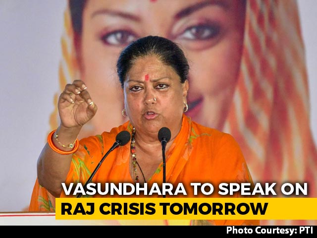 Vasundhara Raje To Attend Key BJP Meet Tomorrow Amid Congress Crisis