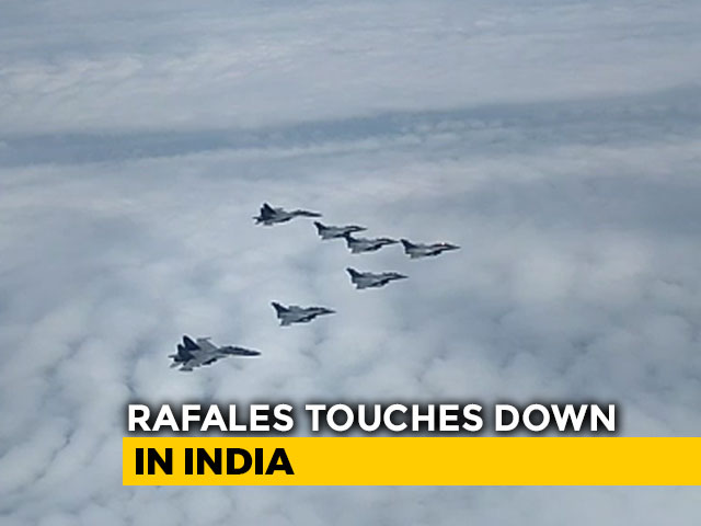 "Welcome Home, Golden Arrows": 5 Rafales Touch Down At Ambala Air Base