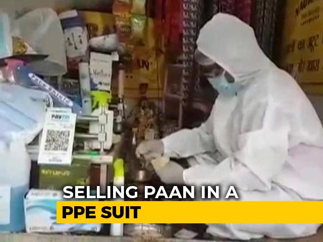 Varanasi Shopkeeper Selling Paan Wearing PPE Suit