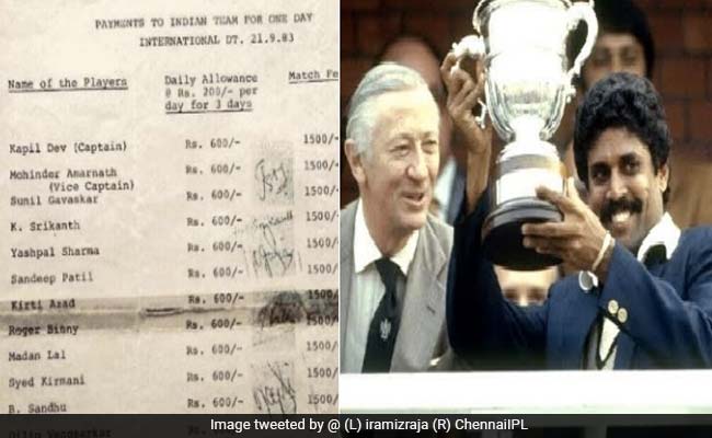 1983 वर्ल्डकप विजेता भारतीय टीम के खिलाड़ियों का भुगतान बिल शेयर कर रमीज राजा बोले- 'हमें तो 55 हजार मिले थे..'