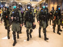 Hong Kong Police Swarm Border Town On Anniversary Of Protest Attack Hong Kong Police Swarm Border Town On Anniversary Of Protest Attack