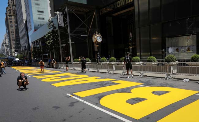 Trump Tower Gold Doorstep Now Reflects New York's Black Lives Matter Mural