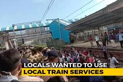Police Disperse Crowd Demanding Permission To Board Mumbai Local Trains Police Disperse Crowd Demanding Permission To Board Mumbai Local Trains