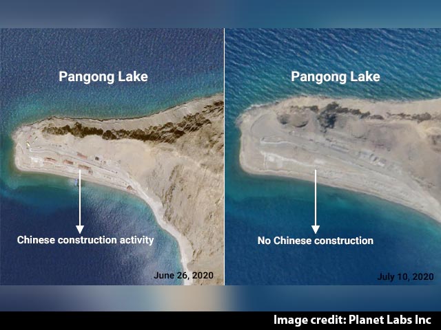 Partial Chinese Withdrawal From Fingers Area Along Pangong Lake: Satellite Pics
