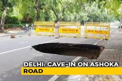Road In Heart Of Delhi Caves In After Heavy Rain, Flooding In Many Areas Road In Heart Of Delhi Caves In After Heavy Rain, Flooding In Many Areas
