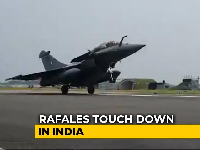 Watch: Rafale Fighter Jet Lands At Ambala Air Base