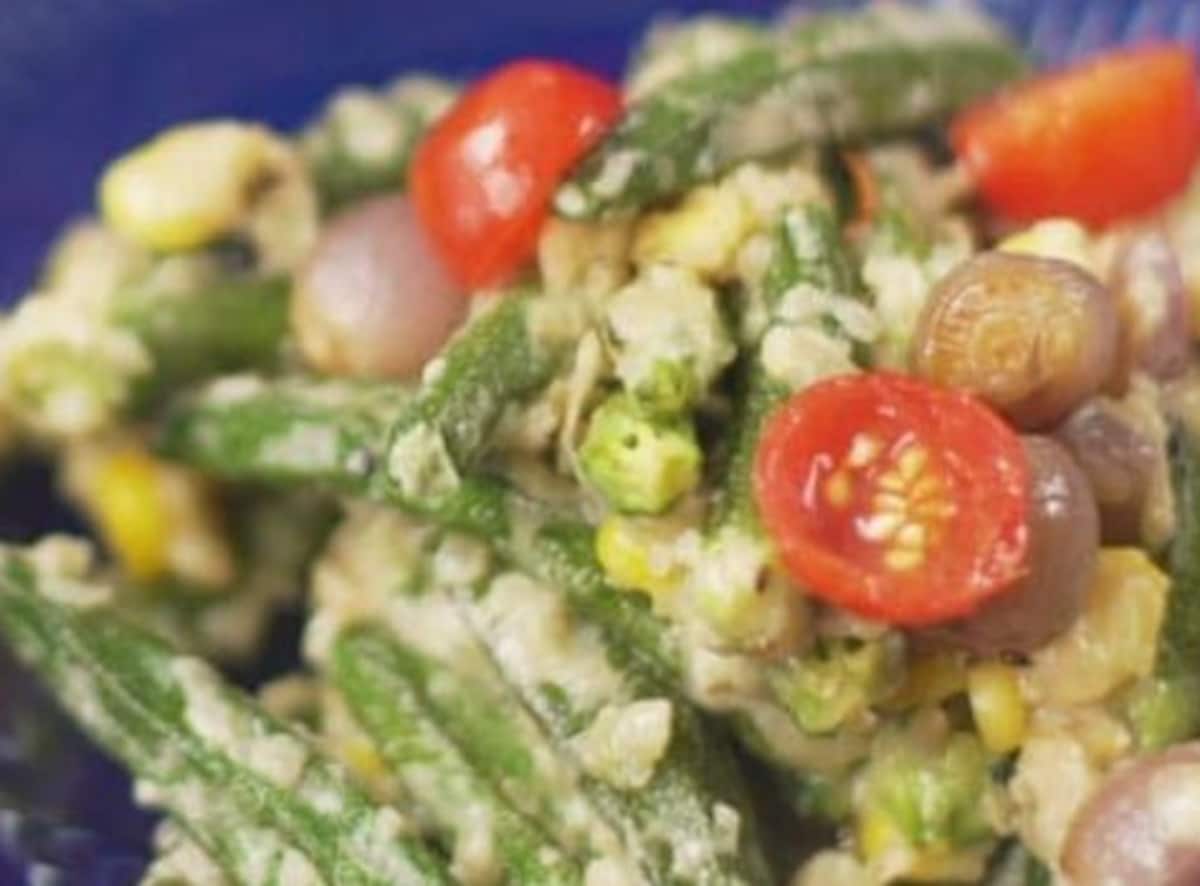 Bhindi With Cashews and Coconut Sabzi Recipe