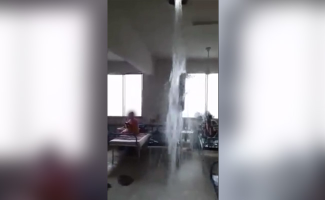 Watch: Rainwater Gushes Into UP COVID Ward, Admin Says "Plumbing Failure"