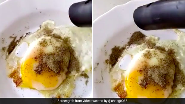 Man Uses Vacuum Cleaner To Remove Extra Pepper From Egg - See What Happens Next