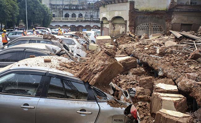 Six Vehicles Crushed In Bhopal Wall Collapse