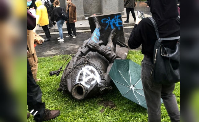 Anti-Race Activists Topple Statue Of Canada's First Prime Minister In Montreal