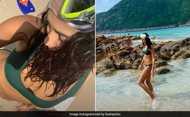 Lisa Haydon Enjoys A Beach Day In A Green Bikini While We're Green With Envy