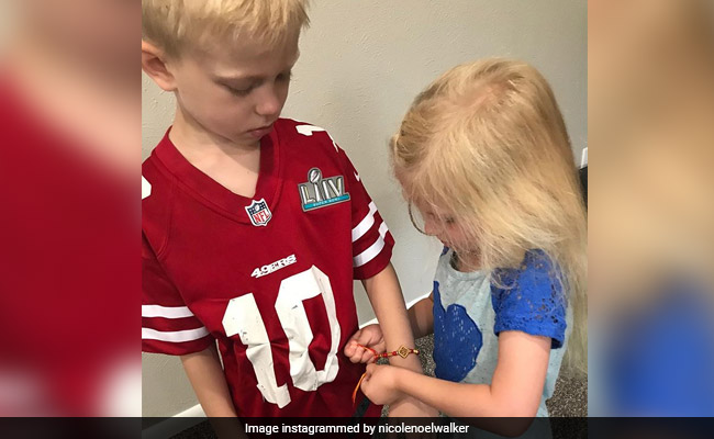 America's Bravest 6-Year-Old Gets A Rakhi From Younger Sister. See Pic