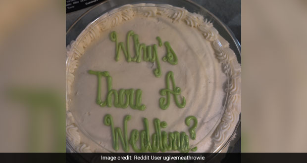 Local Bakery Puts Wrong Text On Wedding Cake, Leaves Internet In Splits!