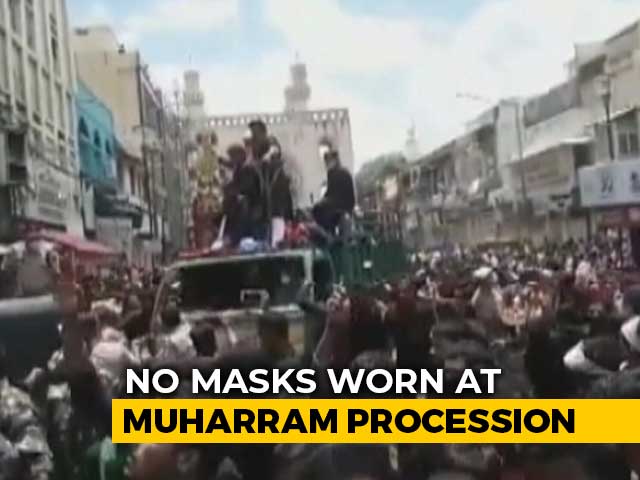 No Social Distancing, Masks At Muharram Procession In Hyderabad