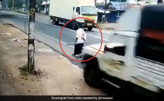 Caught On Camera: Kerala Man's Narrow Escape From Speeding Vehicle