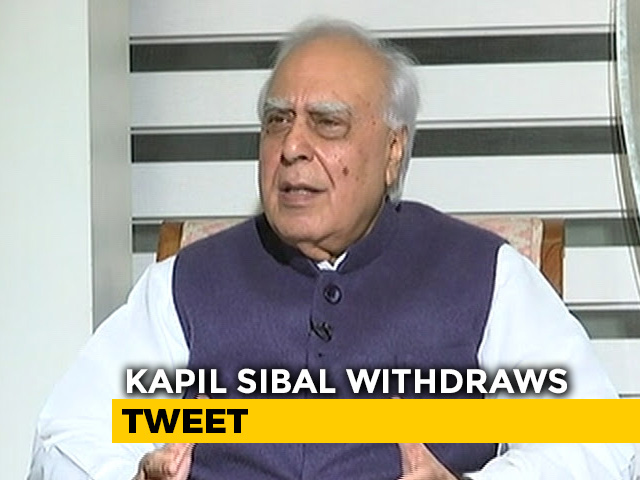 "Was Informed By Rahul Gandhi Personally": Kapil Sibal Withdraws Tweet