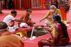 PM Joins Rituals For Grand Ram Temple Ceremony PM Joins Rituals For Grand Ram Temple Ceremony