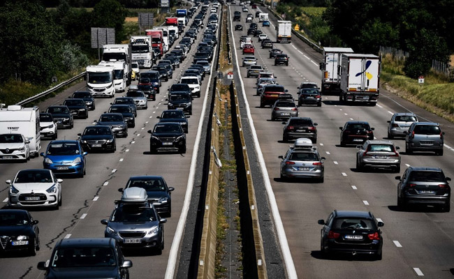 Record Level Of Traffic Jams In France Amid Heatwave