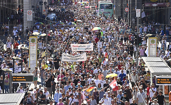 Nearly 45 Police Officers Injured In Berlin Protests Against Virus Curbs