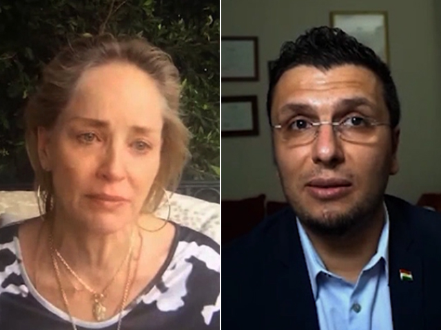 Actor-Activist Sharon Stone Speaks To Syrian Award-Winning Doctor