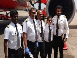 Air India Pilot Retiring After 33 Years Gets Surprise Water Cannon Salute In Chennai Air India Pilot Retiring After 33 Years Gets Surprise Water Cannon Salute In Chennai