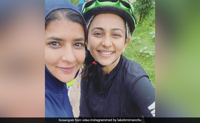 Pics From Rakul Preet Singh And Lakshmi Manchu's Cycling Session