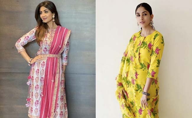 Shilpa Shetty And Mrunal Thakur Make Printed <i>Salwar</i> Suits A Festive Fashion Favourite