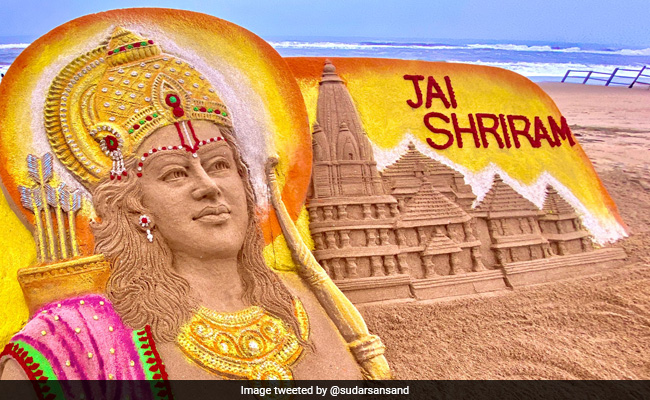 Odisha's Sudarsan Pattnaik Creates Replica Of Ram Temple On Puri Beach
